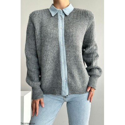 Dilvin Balıkçı Yaka Çizgili Kazak